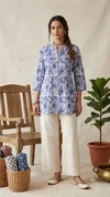 K 1280 By Naisha Cotton Printed Pintucks Ladies Tops 